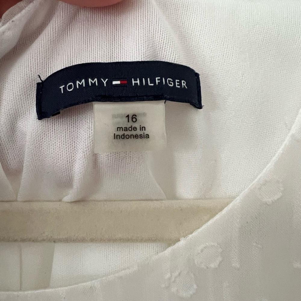 Tommy Hilfiger White Ruffle Mini Dress Size 16 - Picture 4 of 6